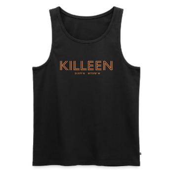 Coordonnées de la ville des États-Unis - Killeen - Débardeur bio Premium Homme - noir - Devant - Michal (187cm)
