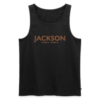 USA Stadt Koordinaten - Jackson - Männer Premium Bio Tank Top - Schwarz - Vorne - AI Model Male 178 light (178cm)