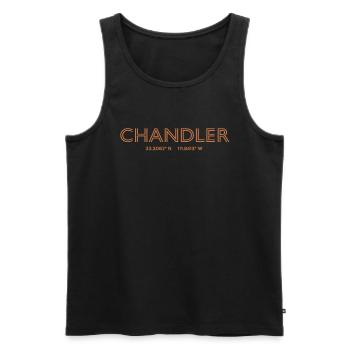 USA Stadt Koordinaten - Chandler - Männer Premium Bio Tank Top - Schwarz - Vorne - Michal (187cm)