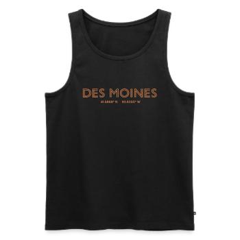 USA City Coordinates - Des Moines - Men's Premium Organic Tank Top - black - Front - Michal (187cm)