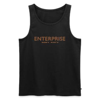 USA City Coordinates - Enterprise - Men's Premium Organic Tank Top - black - Front - Michal (187cm)