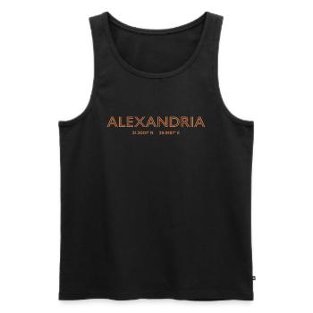 USA City Coordinates - Alexandria - Men's Premium Organic Tank Top - black - Front - Michal (187cm)