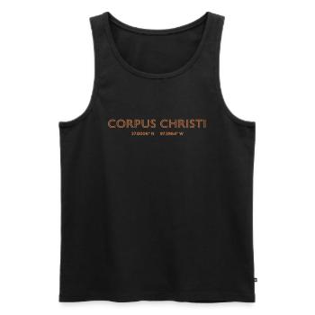 USA City Coordinates - Corpus Christi - Men's Premium Organic Tank Top - black - Front - AI Model Male 178 light (178cm)