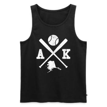AK USA - Joueur de baseball Alaska - Débardeur bio Premium Homme - noir - Devant - Michal (187cm)