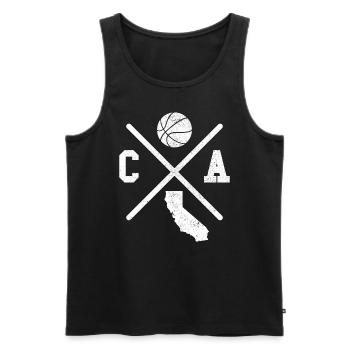 CA USA - Basketteur californien - Débardeur bio Premium Homme - noir - Devant - Michal (187cm)