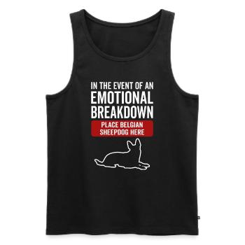Emotional - Dog Belgian Shepherd Dog - Men's Premium Organic Tank Top - black - Front - AI Model Male 178 light (178cm)
