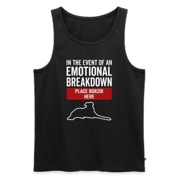 Emotional - Hund Borzoi - Männer Premium Bio Tank Top - Schwarz - Vorne - AI Model Male 178 light (178cm)