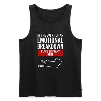 Emotional - Dog Brittany - Men's Premium Organic Tank Top - black - Front - Michal (187cm)