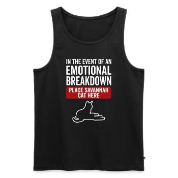 Emotional - Savannah Katze - Männer Premium Bio Tank Top - Schwarz - Vorne - AI Model Male 178 light (178cm)