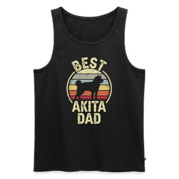 Bester Hund Dad - Akita - Männer Premium Bio Tank Top - Schwarz - Vorne - Michal (187cm)