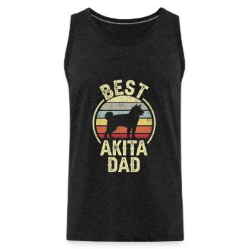 Bester Hund Dad - Akita - Männer Premium Bio Tank Top - Anthrazit - Vorne - Alexander (188cm)