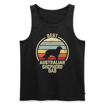 Meilleur père chien - Berger australien - Débardeur bio Premium Homme - noir - Devant - Michal (187cm)