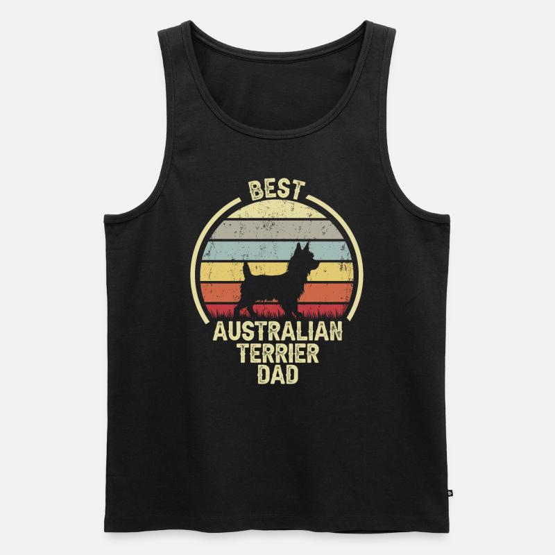 Bester Hund Dad - Australischer Terrier - Männer Premium Bio Tank Top - Schwarz