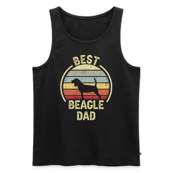 Best Dog Dad - Beagle - Men's Premium Organic Tank Top - black - Front - Michal (187cm)