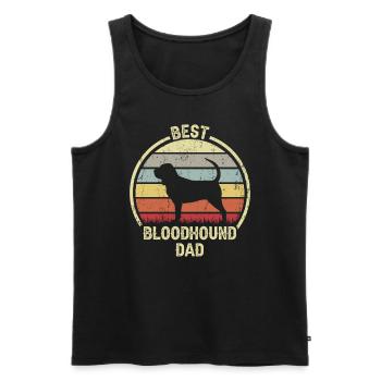 Bester Hund Dad - Bluthund - Männer Premium Bio Tank Top - Schwarz - Vorne - Michal (187cm)