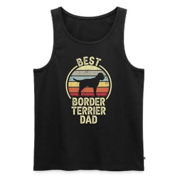 Best Dog Dad - Border Terrier - Men's Premium Organic Tank Top - black - Front - Michal (187cm)