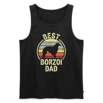 Bester Hund Dad - Borzoi - Männer Premium Bio Tank Top - Schwarz - Vorne - Michal (187cm)