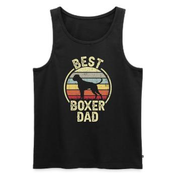 Bester Hund Dad - Boxer - Männer Premium Bio Tank Top - Schwarz - Vorne - Michal (187cm)