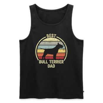 Bester Hundevater - Bullterrier - Männer Premium Bio Tank Top - Schwarz - Vorne - Michal (187cm)