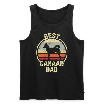 Meilleur père chien - Kanaan - Débardeur bio Premium Homme - noir - Devant - AI Model Male 178 light (178cm)