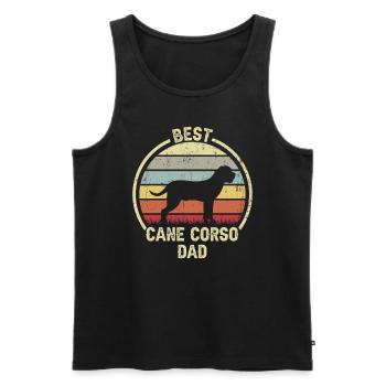Meilleur père de chien - Cane Corso - Débardeur bio Premium Homme - noir - Devant - AI Model Male 178 light (178cm)