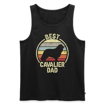 Bester Hund Dad - Kavalier - Männer Premium Bio Tank Top - Schwarz - Vorne - Michal (187cm)