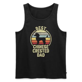 Best Dog Dad - Chinese Crested - Men's Premium Organic Tank Top - black - Front - Michal (187cm)