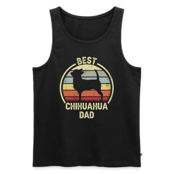 Bester Hundevater - Chihuahua - Männer Premium Bio Tank Top - Schwarz - Vorne - Michal (187cm)