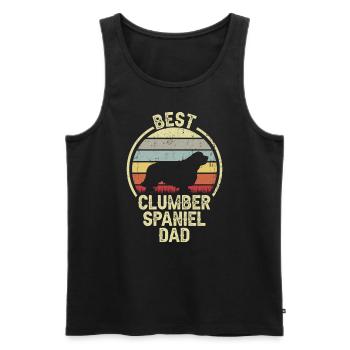 Bester Hund Dad - Clumber Spaniel - Männer Premium Bio Tank Top - Schwarz - Vorne - Michal (187cm)