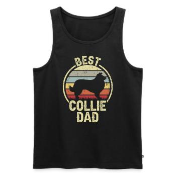 Bester Hund Dad - Collie - Männer Premium Bio Tank Top - Schwarz - Vorne - Michal (187cm)