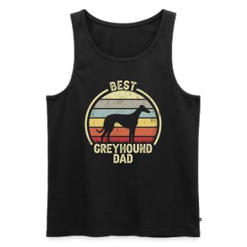 Bester Hund Dad - Windhund - Männer Premium Bio Tank Top - Schwarz - Vorne - AI Model Male 178 light (178cm)