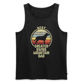 Bester Hund Dad - Größerer Schweizer Hund - Männer Premium Bio Tank Top - Schwarz - Vorne - Michal (187cm)