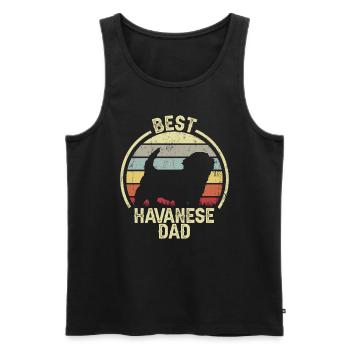 Bester Hund Dad - Havanese - Männer Premium Bio Tank Top - Schwarz - Vorne - Michal (187cm)