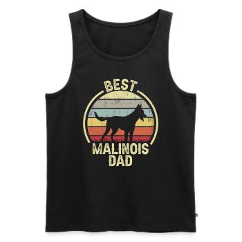 Best Dog Dad - Malinois - Men's Premium Organic Tank Top - black - Front - AI Model Male 178 light (178cm)