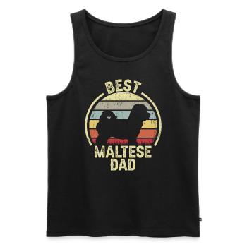 Bester Hund Dad - Maltesisch - Männer Premium Bio Tank Top - Schwarz - Vorne - Michal (187cm)
