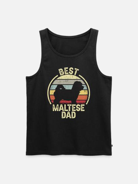 Bester Hund Dad - Maltesisch - Männer Premium Bio Tank Top - Schwarz