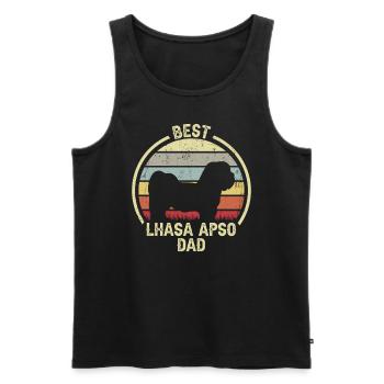 Bester Hundevater - Lhasa Apso - Männer Premium Bio Tank Top - Schwarz - Vorne - AI Model Male 178 light (178cm)