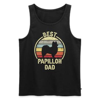 Bester Hundevater - Papillon - Männer Premium Bio Tank Top - Schwarz - Vorne - Michal (187cm)
