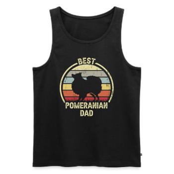 Bester Hundevater - Pommern - Männer Premium Bio Tank Top - Schwarz - Vorne - Michal (187cm)