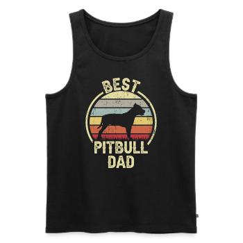 Bester Hundevater - Pitbull - Männer Premium Bio Tank Top - Schwarz - Vorne - Michal (187cm)