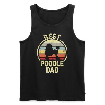 Bester Hund Dad - Pudel - Männer Premium Bio Tank Top - Schwarz - Vorne - Michal (187cm)