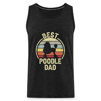 Bester Hund Dad - Pudel - Männer Premium Bio Tank Top - Anthrazit - Vorne - Alexander (188cm)