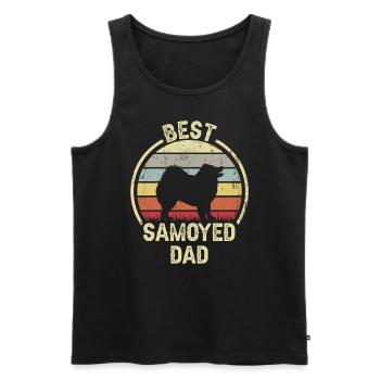 Bester Hund Dad - Samoyed - Männer Premium Bio Tank Top - Schwarz - Vorne - AI Model Male 178 light (178cm)