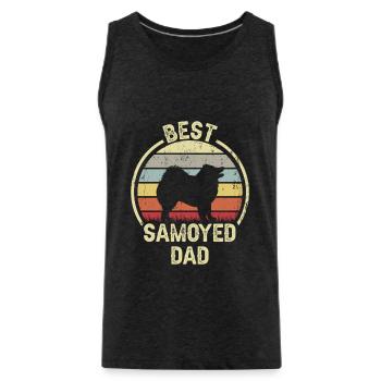 Bester Hund Dad - Samoyed - Männer Premium Bio Tank Top - Anthrazit - Vorne - Alexander (188cm)