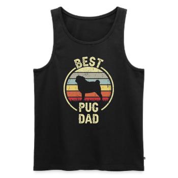 Bester Hund Dad - Mops - Männer Premium Bio Tank Top - Schwarz - Vorne - AI Model Male 178 light (178cm)