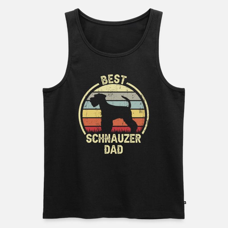 Bester Hund Dad - Schnauzer - Männer Premium Bio Tank Top - Schwarz