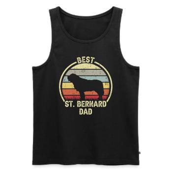 Bester Hundevater - Bernhardiner - Männer Premium Bio Tank Top - Schwarz - Vorne - Michal (187cm)