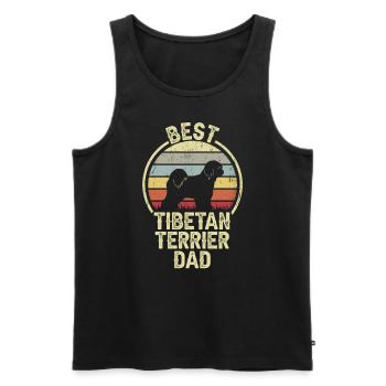 Bester Hundevater - Tibetan Terrier - Männer Premium Bio Tank Top - Schwarz - Vorne - Michal (187cm)