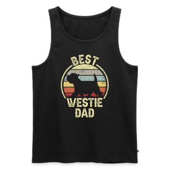 Bester Hund Dad - Westie - Männer Premium Bio Tank Top - Schwarz - Vorne - Michal (187cm)