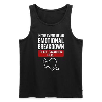 Émotionnel - Chien Cavachon - Débardeur bio Premium Homme - noir - Devant - AI Model Male 178 light (178cm)